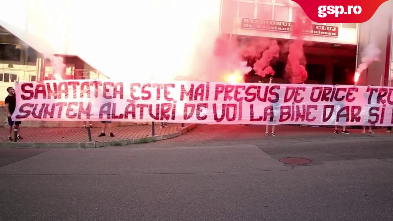  Gest superb al suporterilor de la CFR Cluj, după focarul de COVID-19 din echipă! Bannerul afișat la stadion